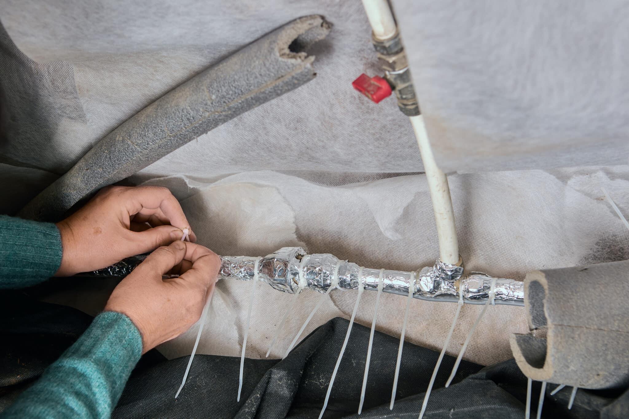 adding heat tape to piping