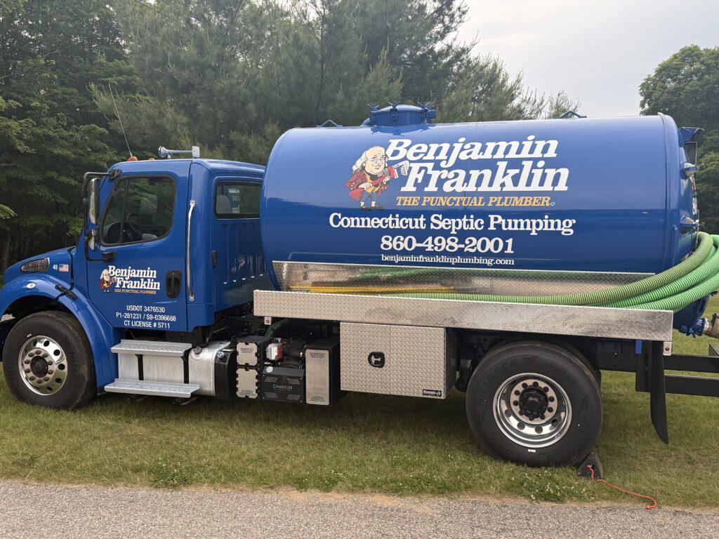 Benjamin Franklin Plumbing septic truck