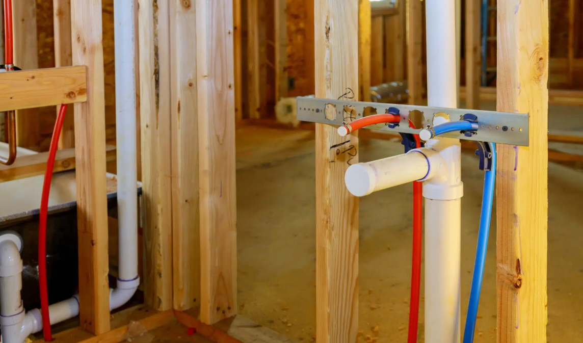 house under construction with some plumbing
