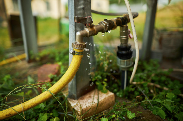 Yard line water leaks causing property damage and waste